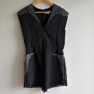 IRO Black with Silver Geometric Detail Romper